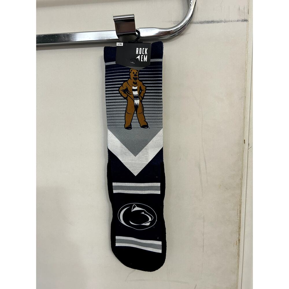 Penn State Mascot Rock Em Socks size L/XL NWT
